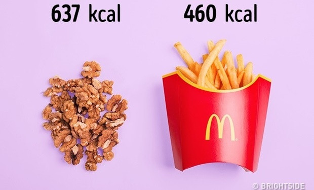 1 maréknyi dió - 1 közepes mekis sültkrumpli