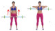 Felhúzás - Állj vállszéles terpeszbe, majd egyenesen húzd fel a súlyt arra ügyelve, hogy a könyökök felfelé nézzenek. Ismételd 3 körben, amik szintén 60 másodpercesek legyenek.