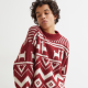 H&amp;M Jacquard kötésű pulóver 9295 Ft

Ez egy oversize, azaz túlméretezett pulóver, amin különösen karácsonyi motívum nem szerepel - piros és fehér szín, valamint láma minta viszont annál inkább; ezét simán beillik karácsonyi pulcsinak is! 