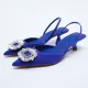 ZARA Blue mid-heel sling-back shoes 19 995 Ft