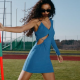 Pull &amp; Bear Rövid, aszimmetrikus, húzott ruha kivágással 8995 Ft