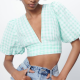 ZARA Textured gingham top 8995 Ft