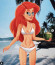 Ariel egy egyszerű fehér bikinit venne fel Ariel egy egyszerű fehér bikinit venne fel