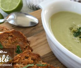 Lime-os, mascarpone krémes zöldbabfőzelék, stefánia szelettel